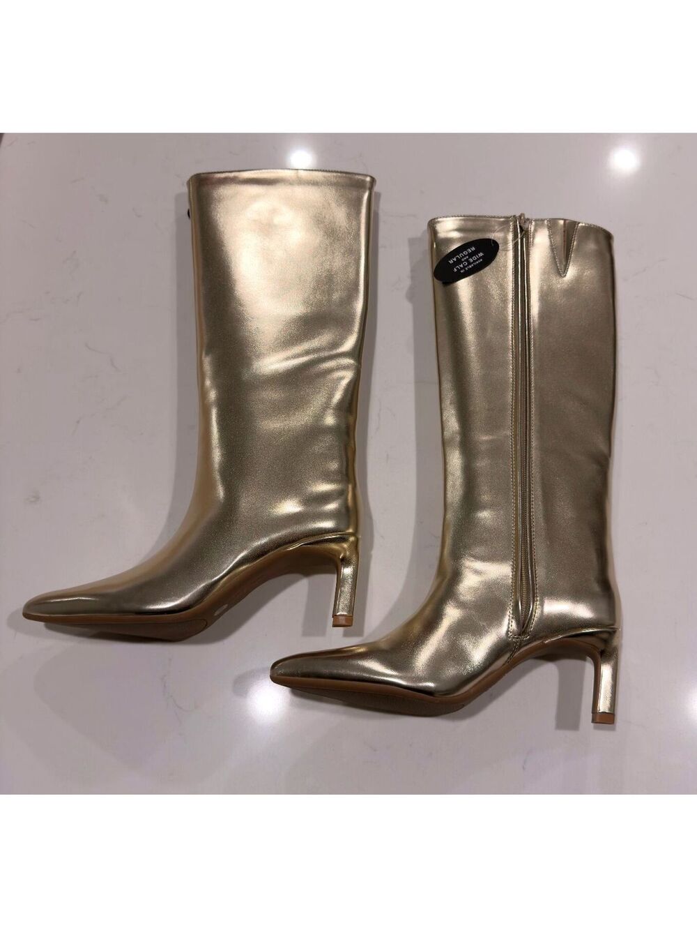 On 34th Rachelle Stovepipe Gold Knee High Boots Women Size 7.5